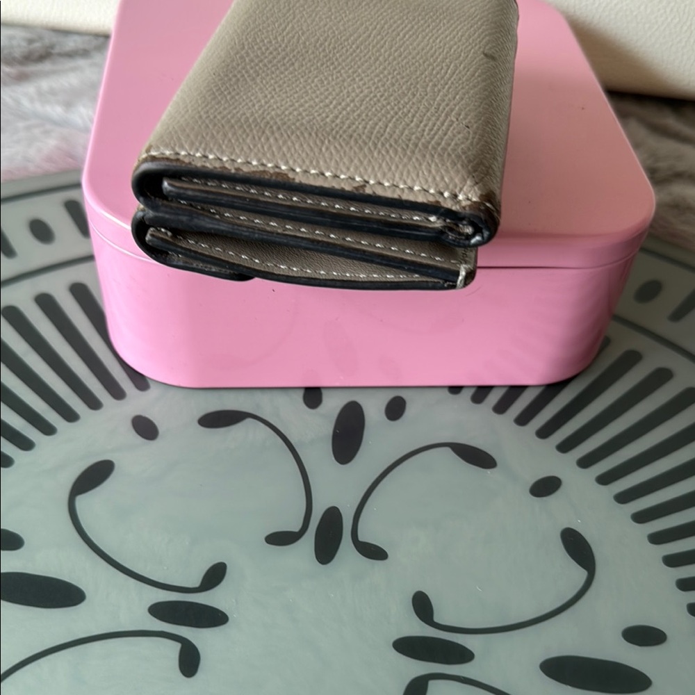 Fendi Micro Trifold Taupe Color Wallet with Gold Fendi “F” Logo Accent - Picture 4 of 12